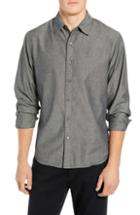 Men's Frame Slim Fit Long Sleeve Sport Shirt - Black