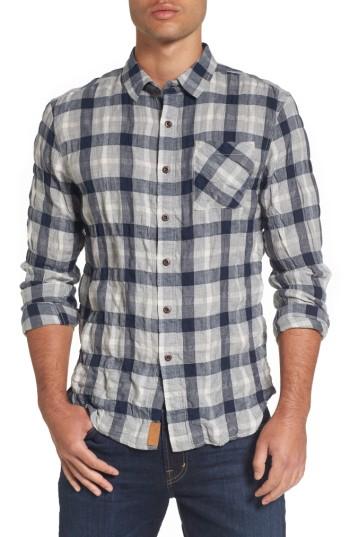 Men's Nifty Genius Truman Plaid Sport Shirt, Size - Grey