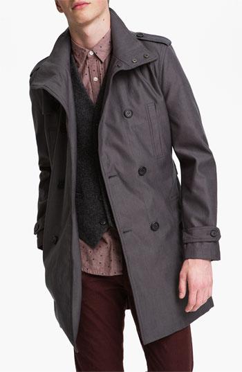 Topman Funnel Neck Trench Coat