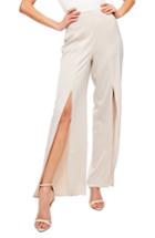 Women's Missguided Split Front Trousers Us / 4 Uk - Pink
