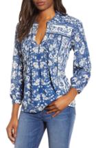 Women's Lucky Brand Paisley Print Peasant Blouse - Blue