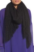 Women's Eileen Fisher Silk & Wool Wrap, Size - Black