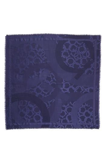 Women's Salvatore Ferragamo Gancio Jacquard Scarf, Size - Blue