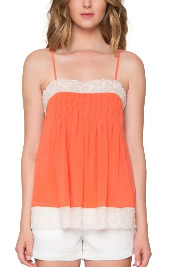 Women's Willow & Clay Lace Trim Camisole - Orange