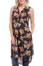 Women's Lilac Clothing Print Maternity Tunic, Size - Black