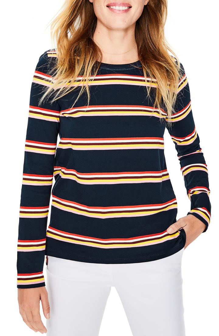 Women's Boden Breton Stripe Tee - Blue