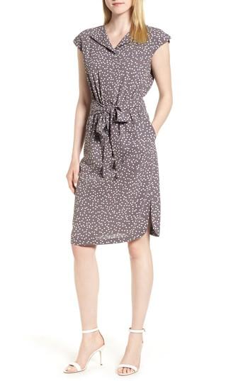 Women's Anne Klein Dot Print A-line Dress - Grey