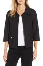 Women's Ming Wang Collared Crop Jacket - Black