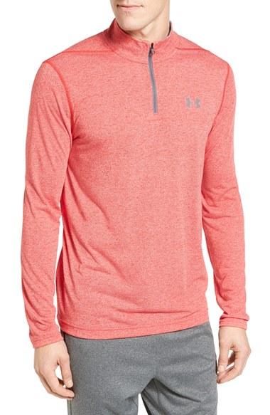 Men's Under Armour Threadborne Quarter-zip Performance Shirt - Red