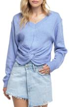 Women's Astr The Label Twist Front Sweater - Blue