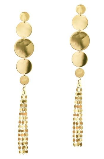 Women's Lana Jewelry Disc Nude Long Drop Earrings