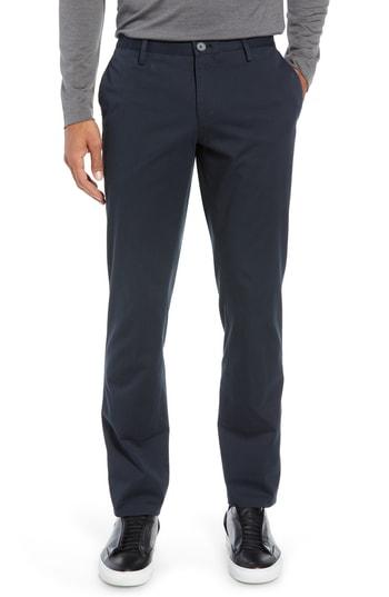 Men's Boss Stanino Flat Front Stretch Cotton Solid Trousers R - Blue