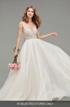 Women's Watters Mihr Beaded Tulle & Organza Ballgown, Size In Store Only - Ivory