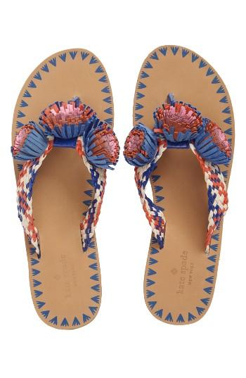Women's Kate Spade New York Idette Fringe Flip Flop .5 M - Blue