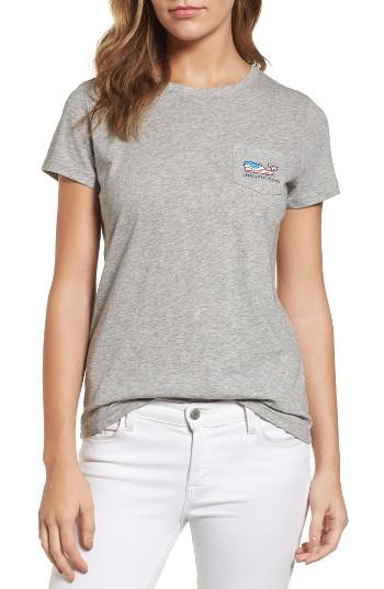 Women's Vineyard Vines Flag Whale Pocket Tee