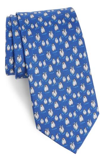 Men's Salvatore Ferragamo Debby Penguin Print Silk Tie