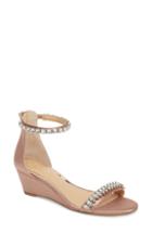 Women's Jewel Badgley Mischka Mel Wedge Sandal .5 M - Pink