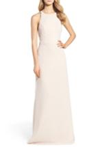 Women's Hayley Paige Occasions Crewneck Chiffon Gown - Beige