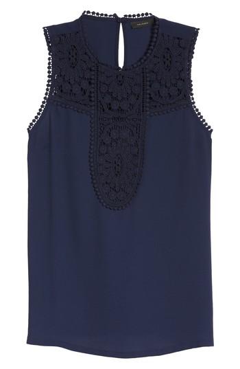 Women's Halogen Lace & Crepe Top - Blue