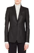 Women's Akris Punto Perforated Leather Blazer - Black
