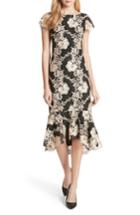 Women's Alice + Olivia Cleora Fitted Lace Midi Dress - Black
