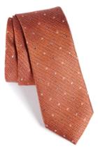 Men's Calibrate Brubeck Neat Silk Blend Tie, Size - Orange