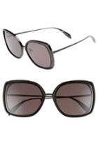 Women's Alexander Mcqueen 57mm Square Sunglasses - Black