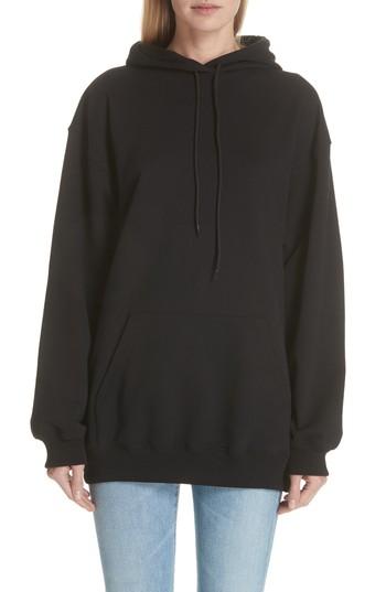 Women's Balenciaga Logo Back Hoodie - Black