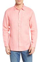 Men's Tommy Bahama 'sea Glass Breezer' Original Fit Linen Shirt - Pink