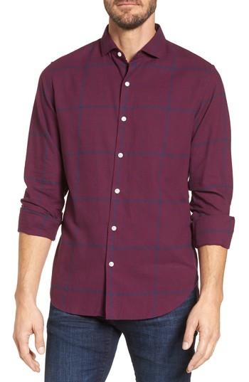 Men's Bonobos Unbutton Down Slim Fit Windowpane Sport Shirt - Purple