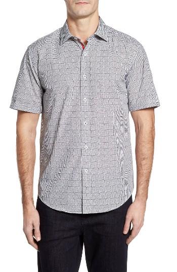 Men's Bugatchi Geometric Shaped Fit Short Shirt