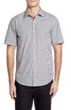 Men's Bugatchi Geometric Shaped Fit Short Shirt