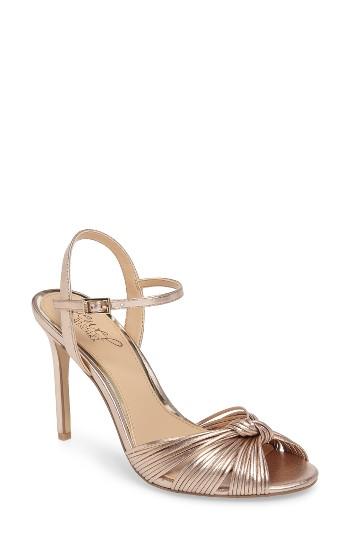 Women's Jewel Badgley Mischka Lady Ankle Strap Sandal .5 M - Metallic