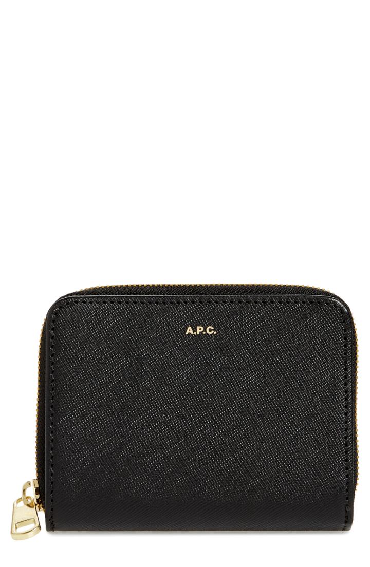 Women's A.p.c. Emmanuelle Leather Wallet - Black
