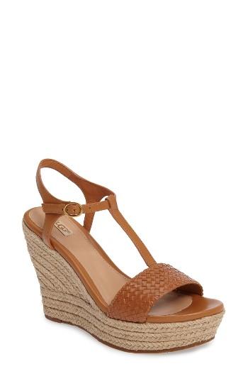 Women's Ugg Fitchie Ii Espadrille Wedge Sandal M - Brown