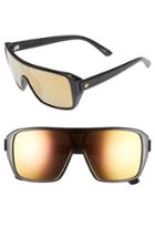 Women's Electric 'blast' 60mm Shield Sunglasses - Gloss Black/ Grey Gold Chrome
