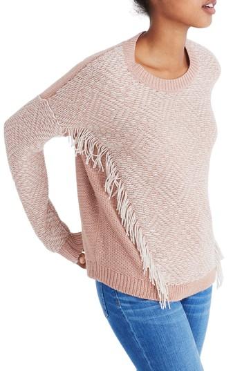 Women's Madewell Reverse Diamond Pullover Sweater, Size - Beige