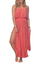 Women's Rip Curl Beach Babe Popover Strapless Maxi Dress - Red