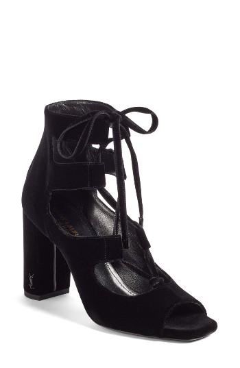 Women's Saint Laurent Loulou Ghillie Sandal Us / 35eu - Black