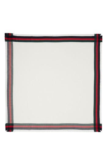 Women's Gucci Web Jacquard Silk & Wool Shawl, Size - White