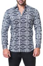 Men's Maceoo Fibonacci 3d Cards Trim Fit Print Sport Shirt (xxl) - Black