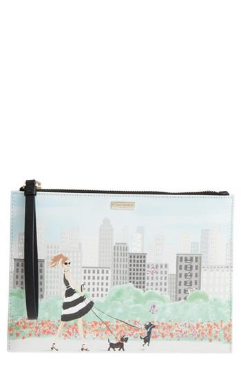 Kate Spade New York Mom Knows Best - Medium Bella Print Pouch - Blue