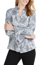 Women's Foxcroft Ellery Paisley Jacquard Shirt - Grey