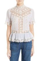 Women's Rebecca Taylor Crochet Lace Blouse