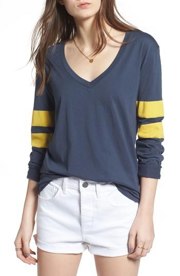 Women's Treasure & Bond Varsity Stripe Tee, Size - Blue