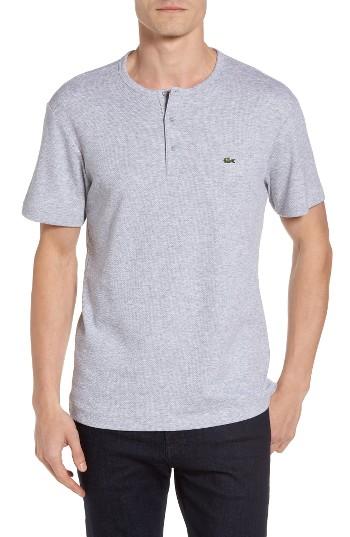 Men's Lacoste Double Face Henley T-shirt (s) - Grey