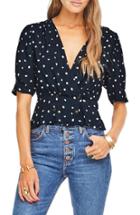 Women's Sanctuary Sienna Woven Trim Top, Size - Blue