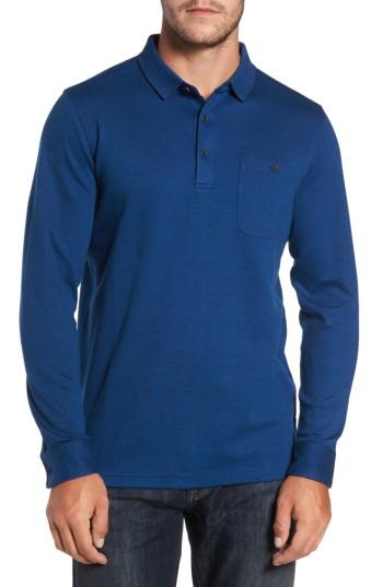 Men's Bugatchi Classic Fit Pique Polo, Size - Blue