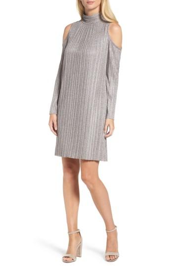 Women's Maggy London Cold Shoulder Pleated Shift Dress