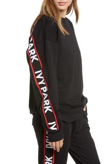 Women's Ivy Park Flatknit Sweatshirt, Size - Black